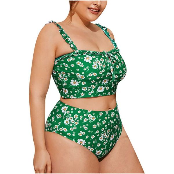 

women's swimwear ladies swimsuit bathing suit plus size two-piece bikini printing beachwear set summer female, White;black