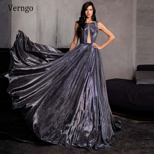 

party dresses verngo gorgeous dark blue long evening 2021 smooth sparkle glittler cut out gowns simple formal dress, White;black