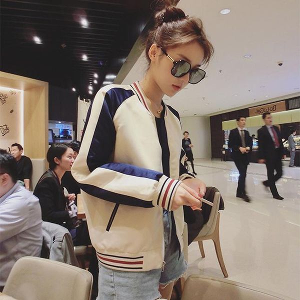 

women's jackets bf wind harajuku bomber jacket women windbreaker uniform short coat pilots outerwear baseball casaco student, Black;brown