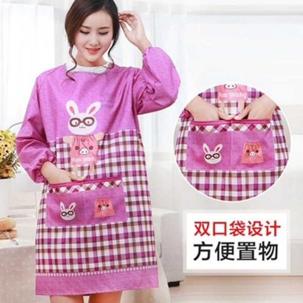 

apron long sleeve smock woman man kitchen lovely apron oil proof cooking