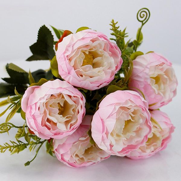 

decorative flowers & wreaths 6-flower heads artificial flower european core-spun peony silk pography props