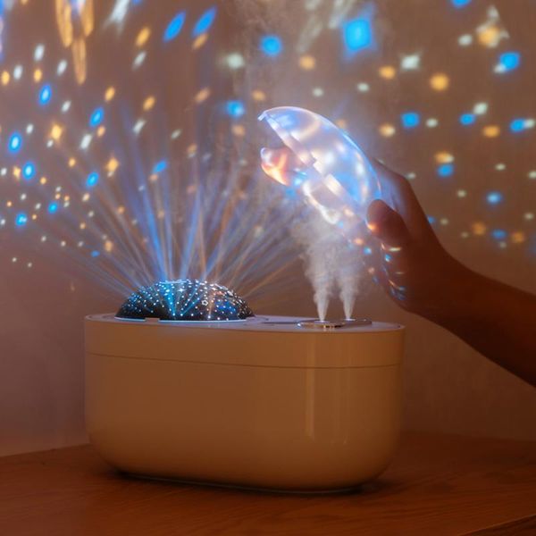 

humidifiers niuxilife 1000ml projection dual humidifier rotation mist aroma diffuser 360 night light rechargeable two sprayer