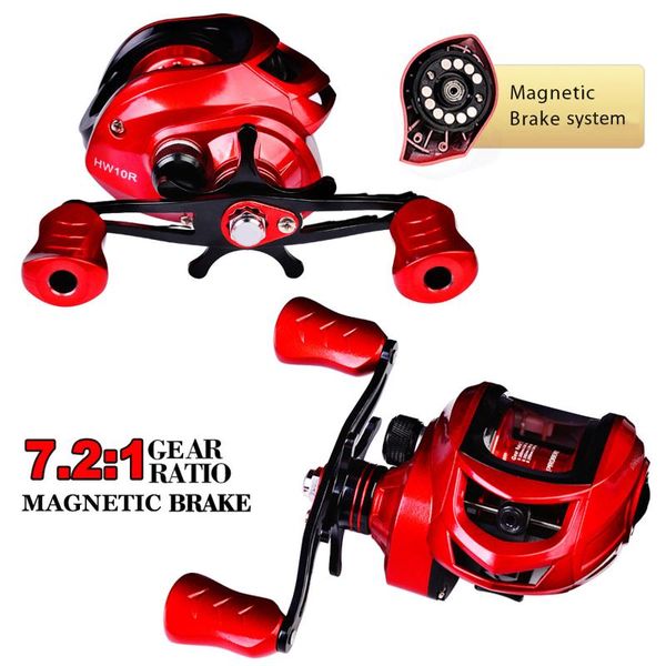 

baitcasting reels 9+1 bb bearing fishing baitcast reel high speed 7.2:1 bait casting 10kg max drag left/right hand accessory