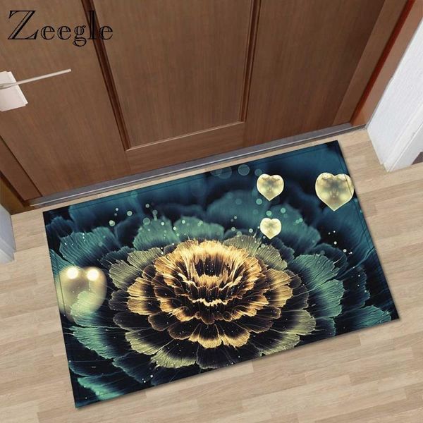 

cushion/decorative pillow 3d creative floral pattern doormat microfiber absorbent anti-slip bath mat entrance door dust floor machine washab