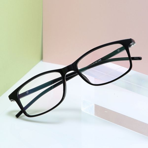 

9017 new square flat lens versatile glasses for men and women, White;black