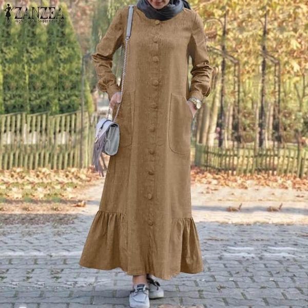 

women dubai abaya turkey hijab dress autumn long sleeve ruffles sundress vintage solid islamic clothing muslim vestidos casual dresses, Black;gray