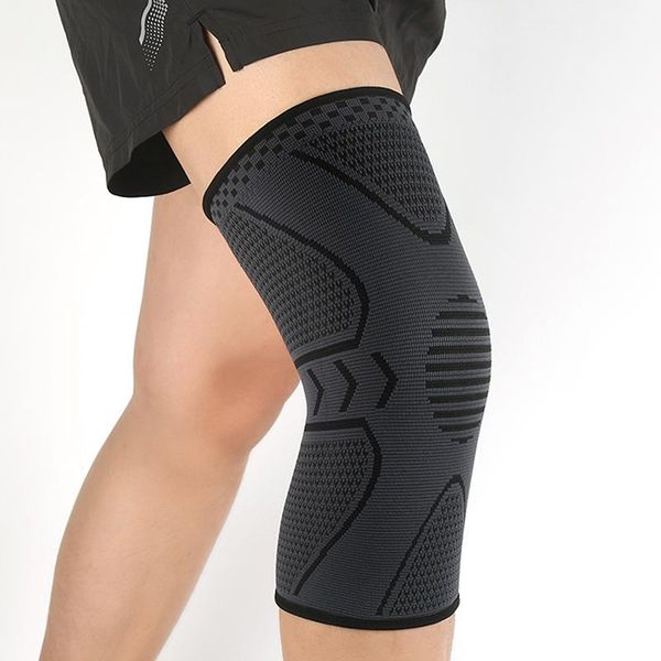 

elbow & knee pads compression sleeve 3d knitting with silicone non slip fitness mountaineering cover outdoor climbing pad, Black;gray