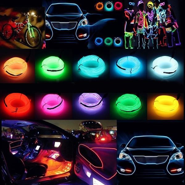 

party decoration led neon wire colorful strip lights rainbow el flexible sign light room wedding xmas gift car decor rgb 3v waterproof