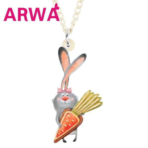 

acrylic carrot easter necklace choker animal pendant collar jewelry for women girls novelty gift decoration necklaces, Silver