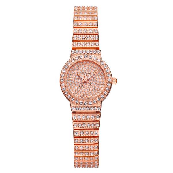 

wristwatches 2021 montre femme women rose gold full diamond bracelet watches luxury waterproof quartz rhinestone wrist, Slivery;brown