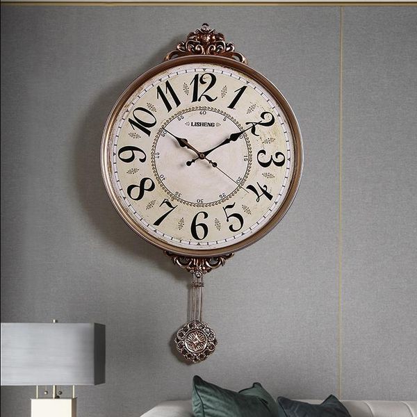 

wall clocks creative luxury pendulum clock vintage retro antique pastoral classical orologio parete home decor eb50wc