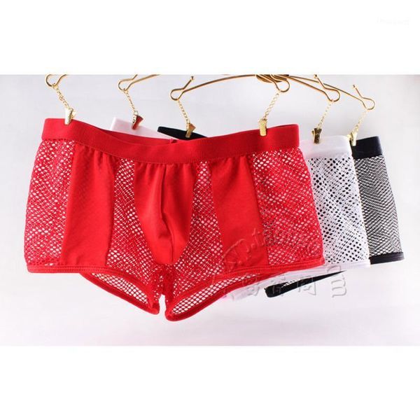 

underpants men's underwear boxer non-marking soft cueca mesh breathable nylon men short underware, Black;white