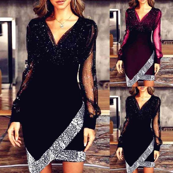 

slim fashion ruffles womens dress full long sleeve belace boho casual party elegant dresses plus sizes, Black;gray