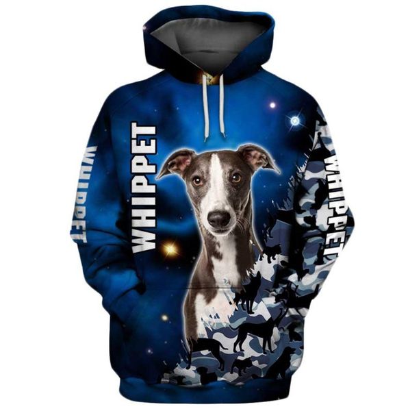 

men's hoodies 3d digital printing wolf dog casual hooded sweater, Black