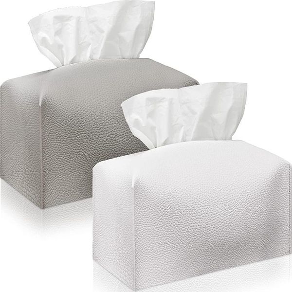 

tissue boxes & napkins 2 pieces box cover with bottom belt pu leather holder