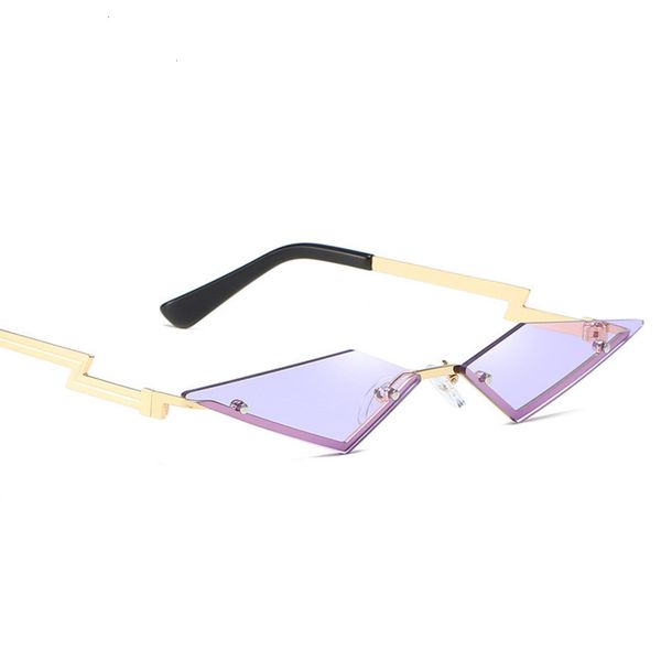 

sunglasses rimless rhombus sunglasses women fashion small mirror sun glasses woman brand metal colorful oculos1, Black