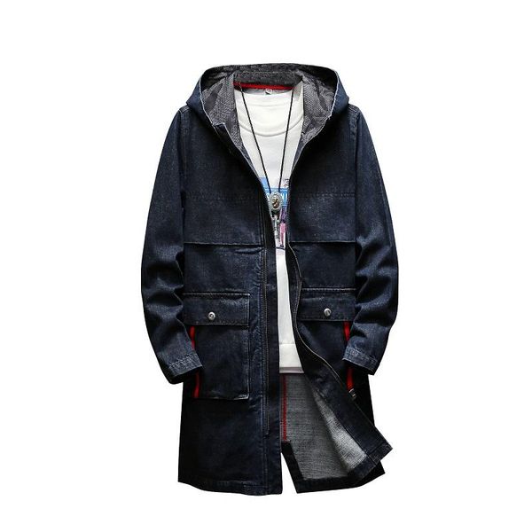 

men's trench coats 2021 arrival autumn cotton denim hooded coat men,men's casual jackets ,plus-size s-5xl, Tan;black