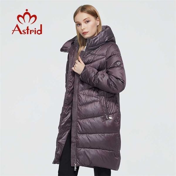 

astrid winter women's coat women long warm parka fashion jacket hooded bio-down female clothing brand design 9215 211013, Black