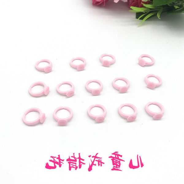 

2021 fashion kids ring handmade diy pink plastic holder lovely accessories, Red;brown