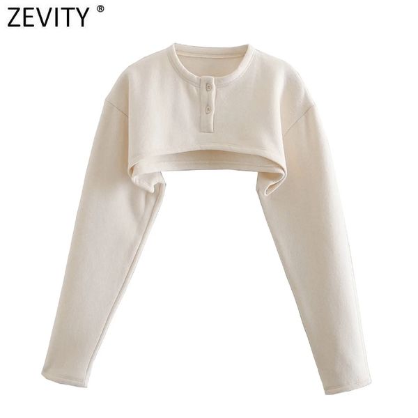 

zevity new women fashion solid color button up casual fleece sweatshirts female basic chic oversleeve design pullovers h570 210419, Black