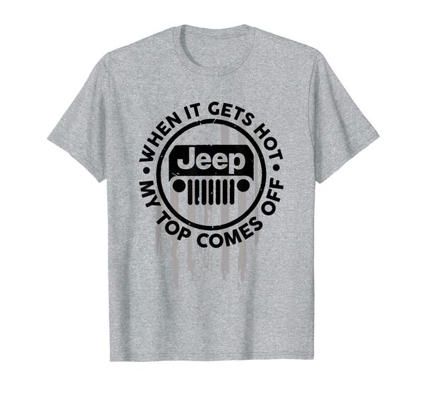 

jeeps car t-shirt when it gets my comes off shirt, White;black