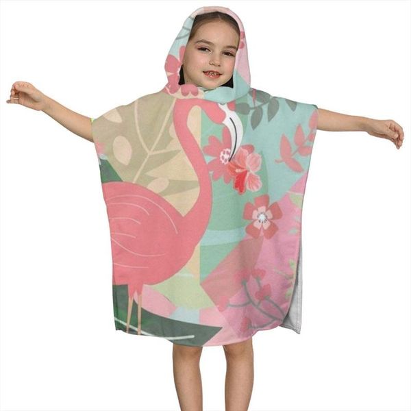 

towel tropical flamingo kids hooded bath for children