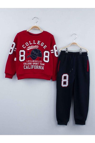

clothing sets red winter male child tracksuit set, White