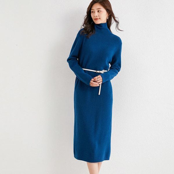 

women's sweaters women dress longer cashmere knitted jumpers fashion soft autumn winter turtleneck dresses female mid-calf pullovers bx, White;black