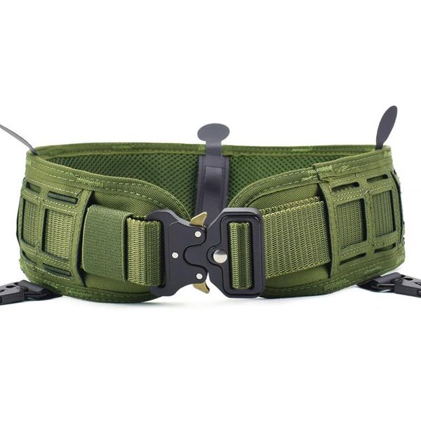 

waist support tactical molle belt duty cs men outdoor nylon hiking climbing riding belts multi-use military equipment, Black;gray