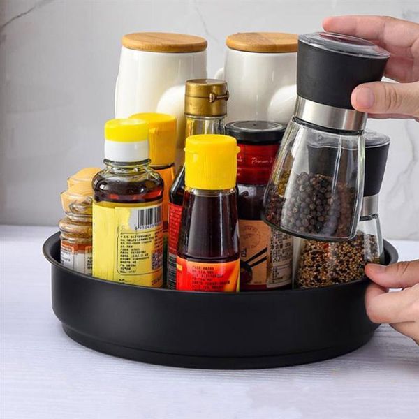 

kitchen storage & organization 2pcs 360 rotating tray containers for spice jar food snack bathroom non slip dried plate
