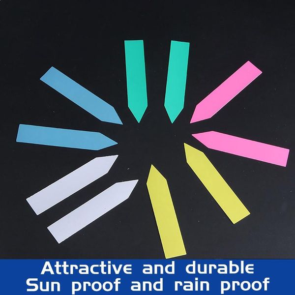 

1.8x9.8in 100pcs plants labels indoor bonsai name tags plastic multicolors seedling flower pot garden ornament 323 decorations