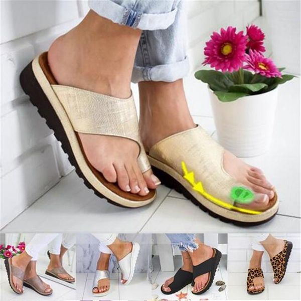 

women pu leather shoes comfy platform flat sole ladies casual soft big toe foot correction sandal orthopedic bunion corrector sandals, Black