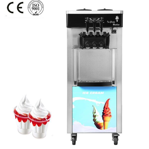 

three-color soft ice cream machine 220v/110v vertical make sweetener maker making