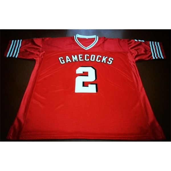 

custom 009 youth women vintage #2 south carolina sterling sharpe red football jersey size s-5xl or custom any name or number jersey, Black