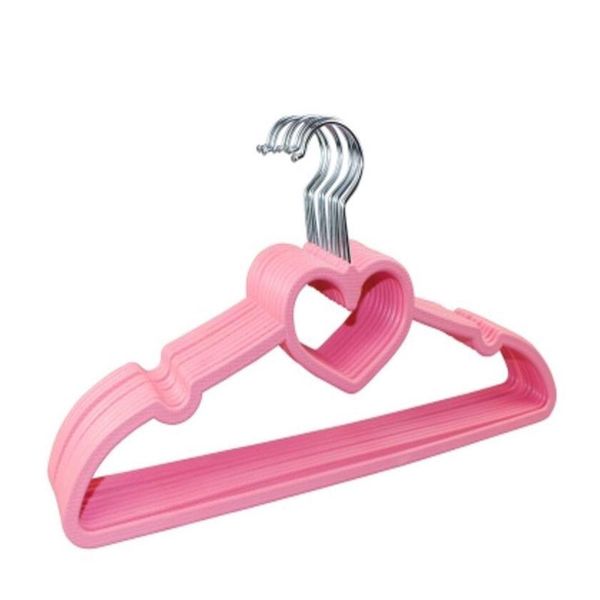 

hangers & racks 10pcs/lot 39cm pink girl heart-shaped bow-knot plastic love creative anti-slip clothes