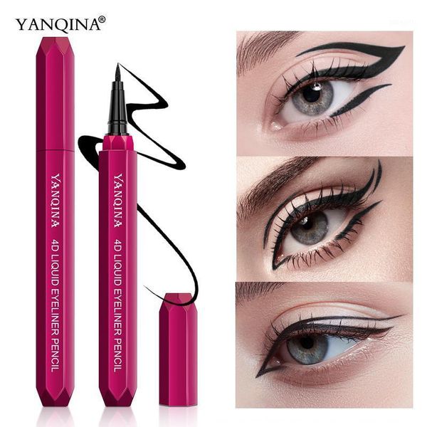 

eyeliner yanqina 4d waterproof liquid eye liner pencil eyes makeup black pen cosmetics 24h long-lasting matte fast-dry eyeliners1