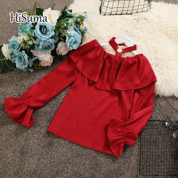 

autumn women vintage single collar slash neck cloak lotus leaf imitation silk blouse female satin shirt women's blouses & shirts, White