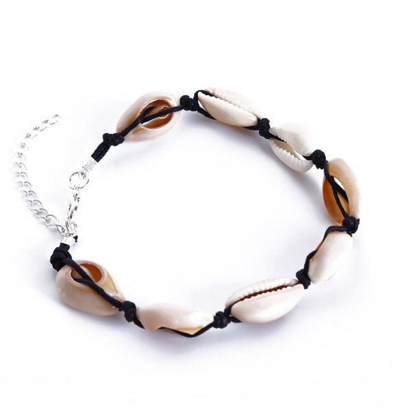 

anklets pengbin women shell bracelet summer beach ethnic style vintage anklet handmade beaded bohemian foot jewelry, Red;blue