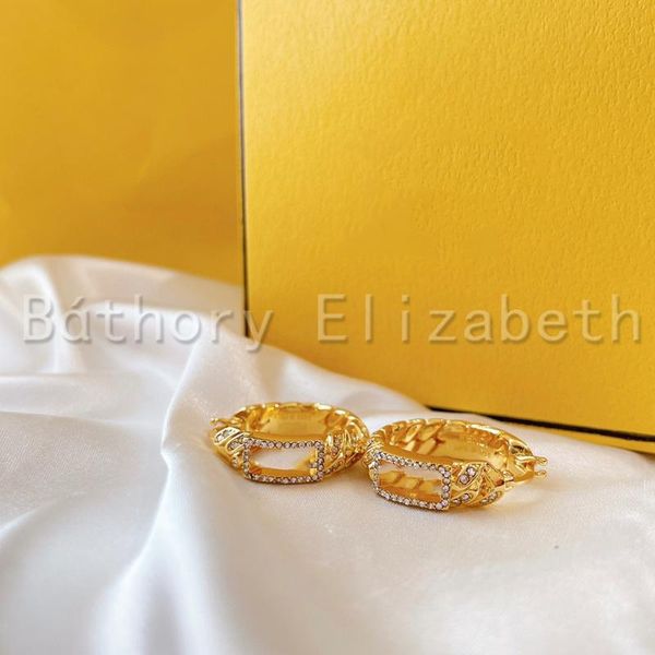 

hoop & huggie bÃ¡thory elizabeth luxury earrings for women shiny crystal circle ear cuff clip earring sets wedding fashion jewelry, Golden;silver