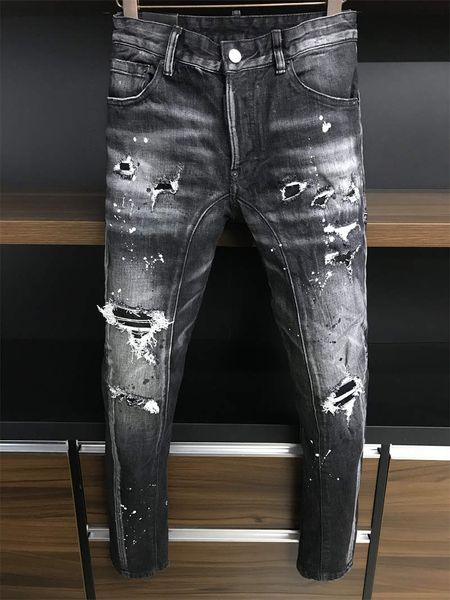 

2021 new arrivals d2 mens luxury designer denim jeans holes trousers dsquare biker pants men's clothing a383, Blue