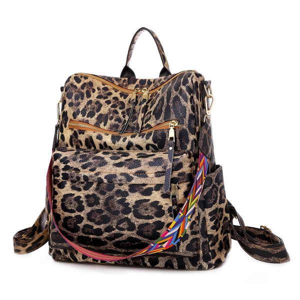 

travel bag large capacity high-quality leopard flowers printed leisure outing vacation casual backpacks for girls women bags