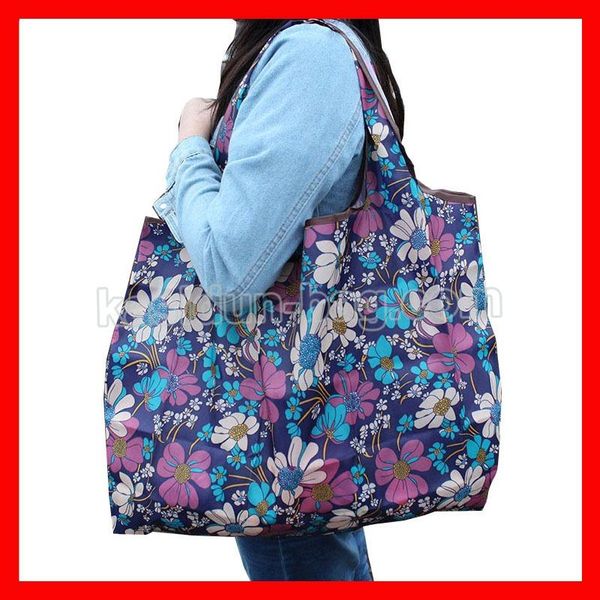 

shopping bags (1 pcs/lot) size 50x42cm large waterproof foldable nylon tote bag