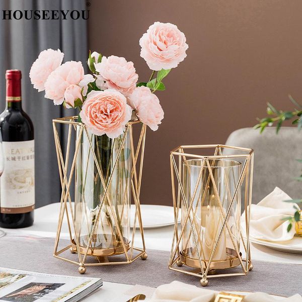 

candle holders european style holder metal golden candlestick wedding decoration home decor dining table crystal
