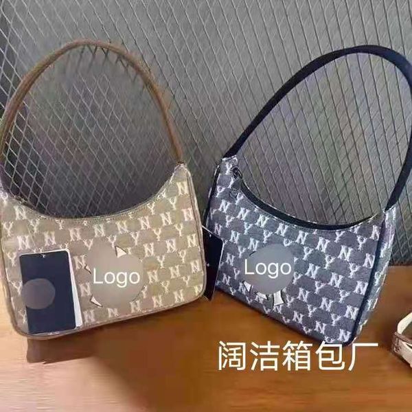 

designer handbags 2021 new n --- yankees old flower all over denim handbag embroidered denim print underarm bag