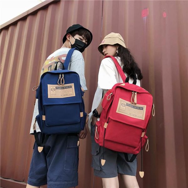

backpack korean canvas schoolbag men's fashion british college style junior high school students travel