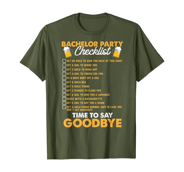 

bachelors party checklist tshirt stag do party tee, White;black