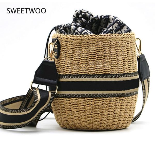

evening bags 2021 ladies fashion woven straw bag handmade paper rope handbag round square holiday beach female shoulder