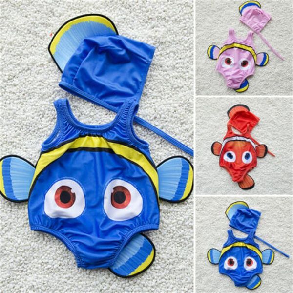 

one-piece suits 1-6t children's wear kids baby girl swimwear goldfish swimsuit beachwear bathing costume beach surfing suit