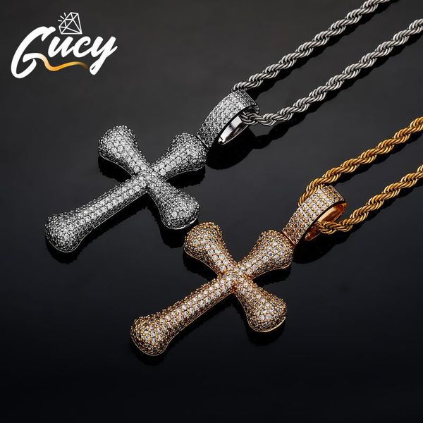 

fashion men hip hop cross pendant necklace iced cubic zirconia jewelry necklaces, Silver