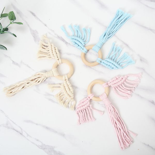 

baby pacifiers natural wooden newborn teething teeth practice toys infant feeding teether hand knitting